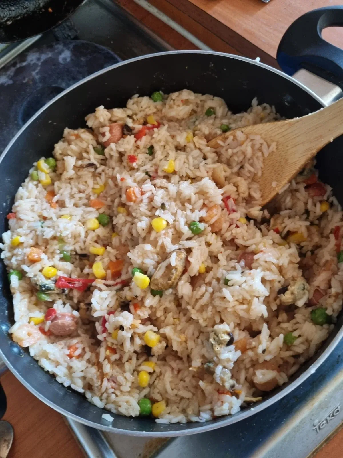 Spanish paella in 3 phases 🦀[Spanish-English]