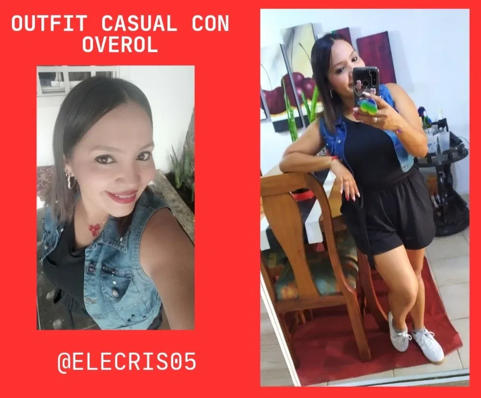 ESP-ENG ❤️ Outfits Cómodo Con Overol y Chaleco de Jeans 💕