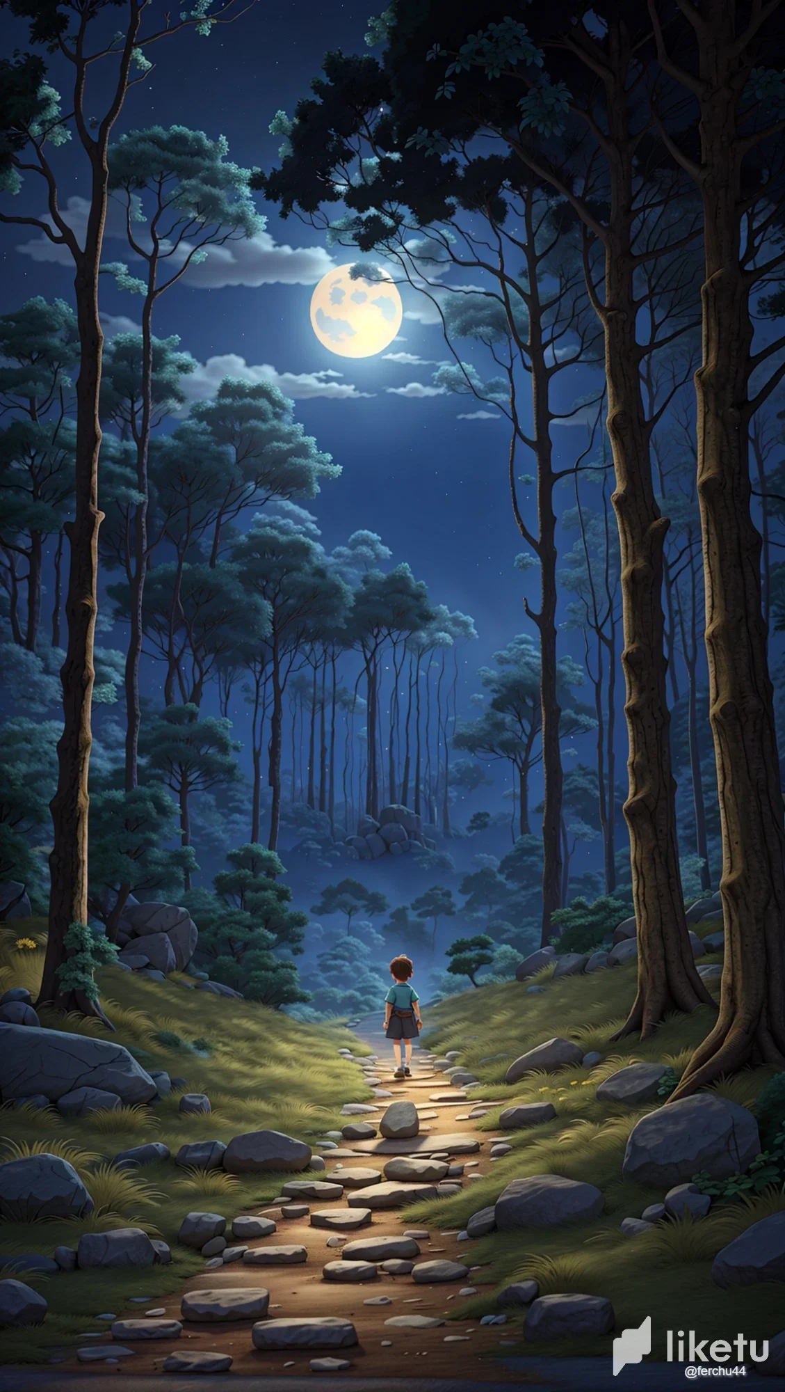 clms3cwcy035x4wsz6na8c8fb_3D_Animation_Style_camino_de_piedra_en_un_bosque_de_noche_con_0.webp