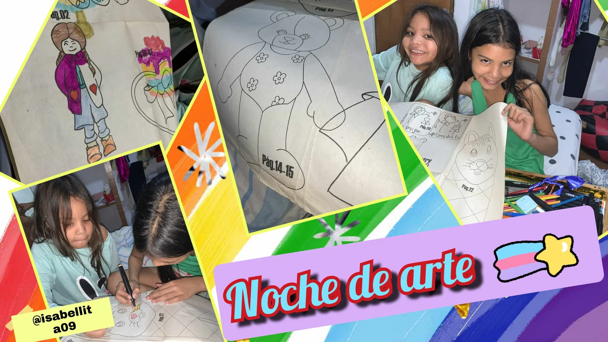 (Esp-Ing) "Coloreando con mis lindas primas.🤗💞"/ "Coloring with my cousins.🤗💞"