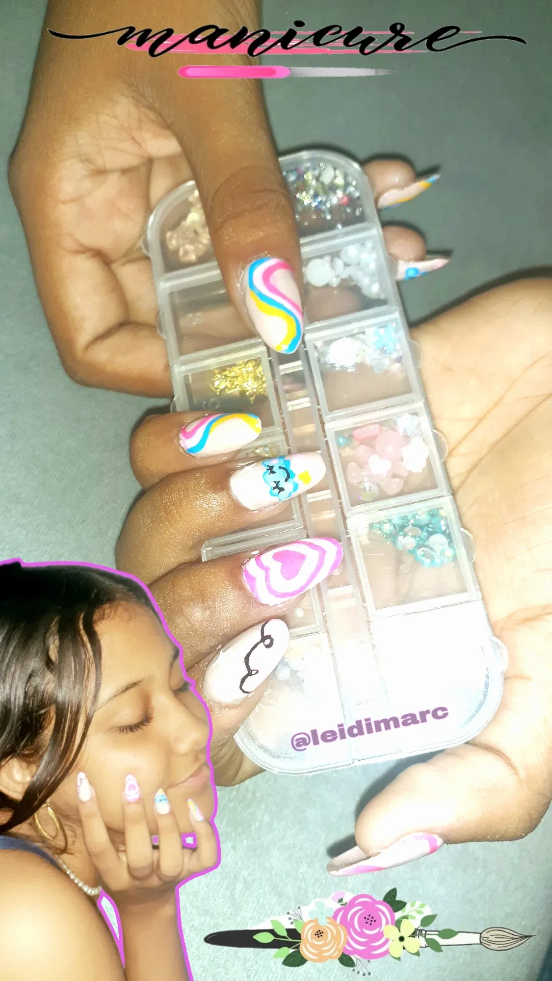 Manicura que le hizo Orismar a mi sobrina Aurimar Esp/Eng]