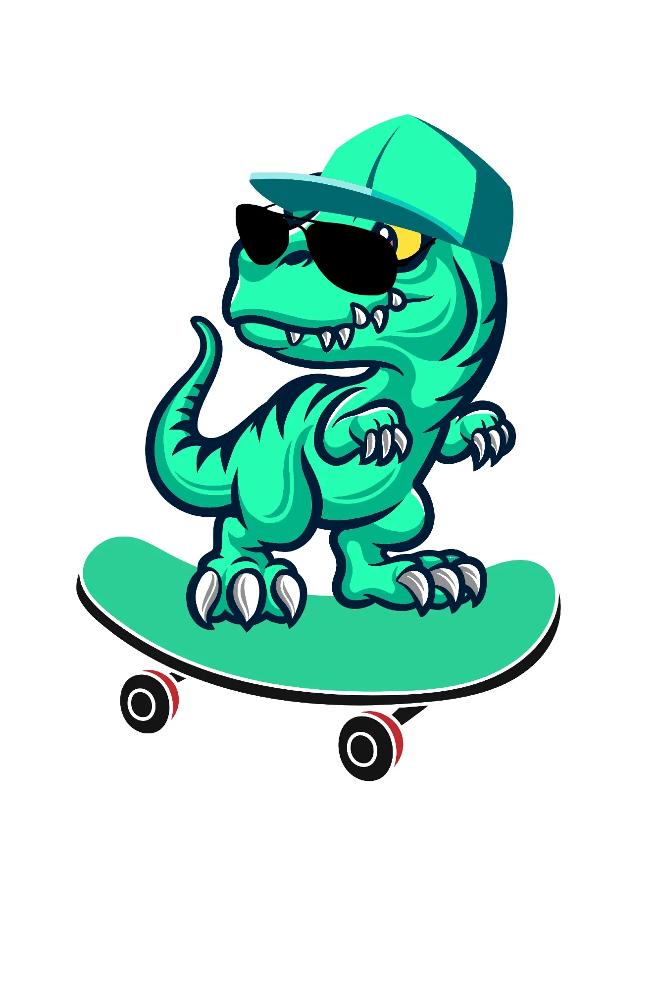 Dinosaurio patinando