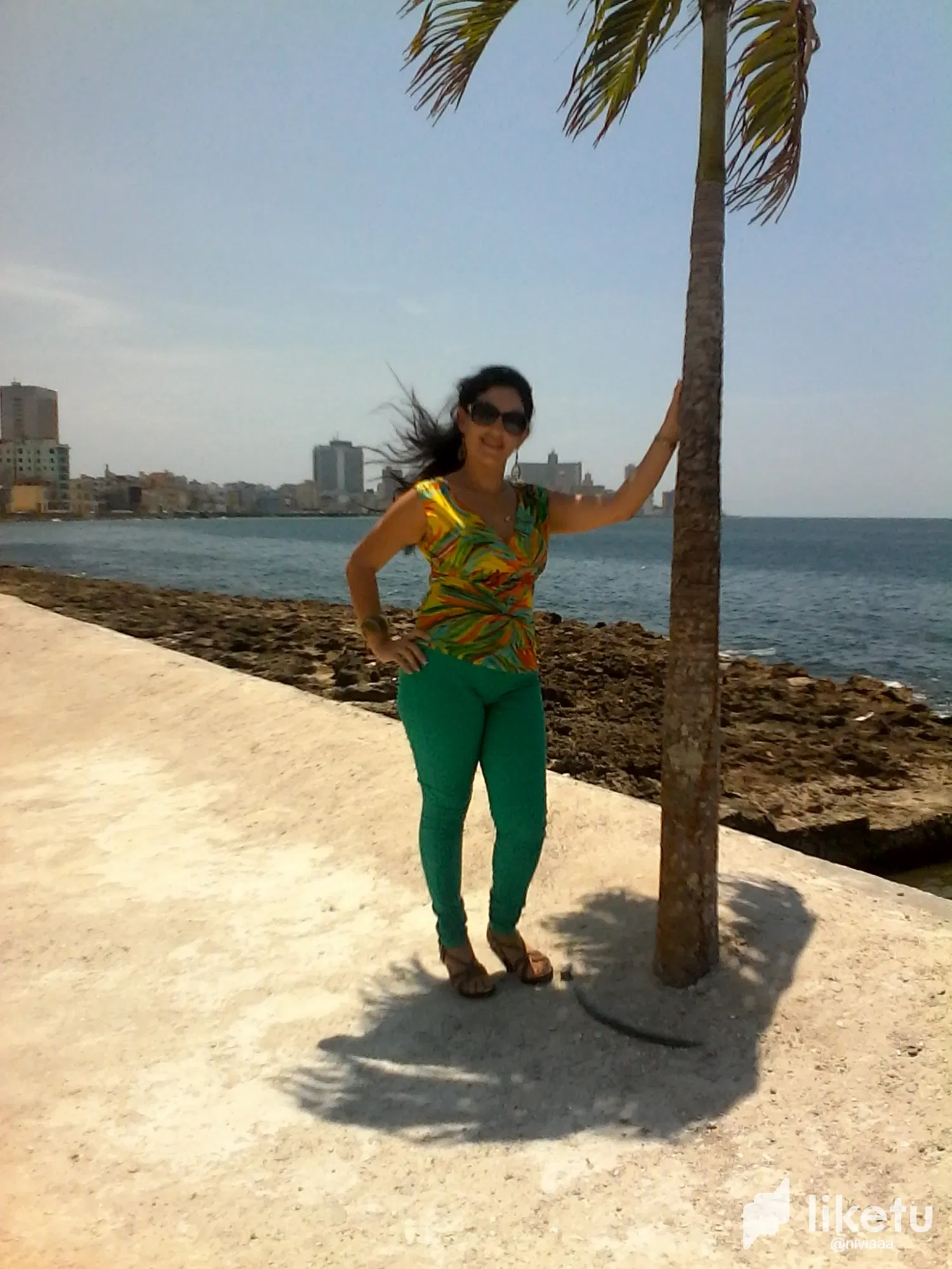 Artificial beach in the Malecon of Havana